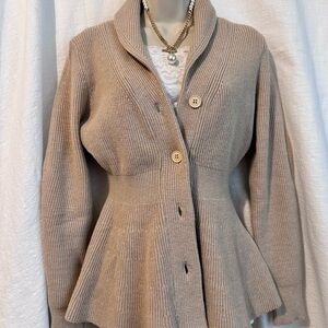 Women's Beige Belle Pogue Ribbed Sweater